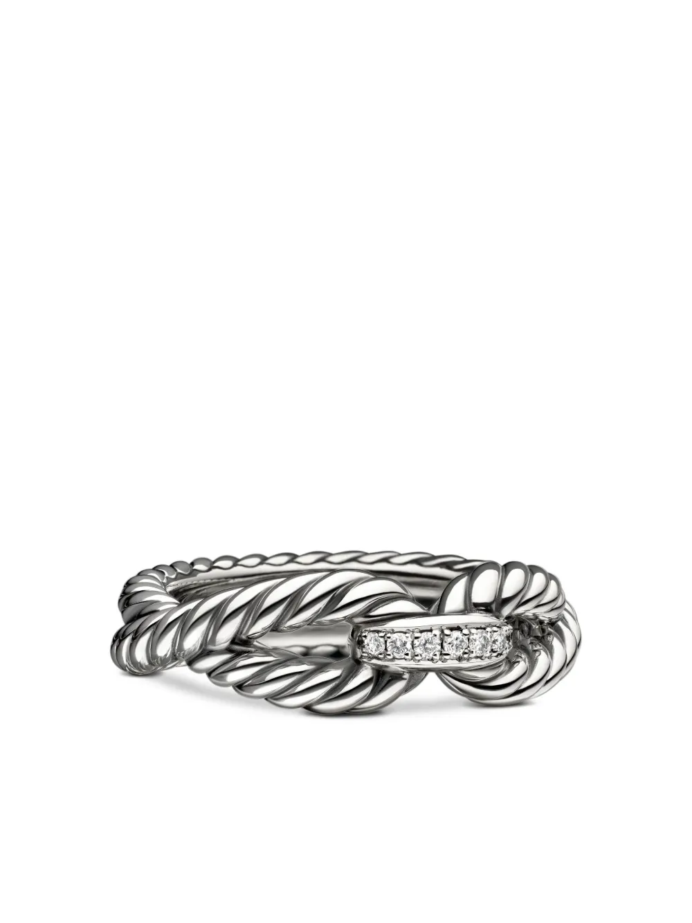 David Yurman Cable Loop ダイヤモンド リング 7mm スターリングシルバー - シルバートーン David Yurman Cable Loop ダイヤモンド リング 7mm スターリングシルバー - シルバートーン