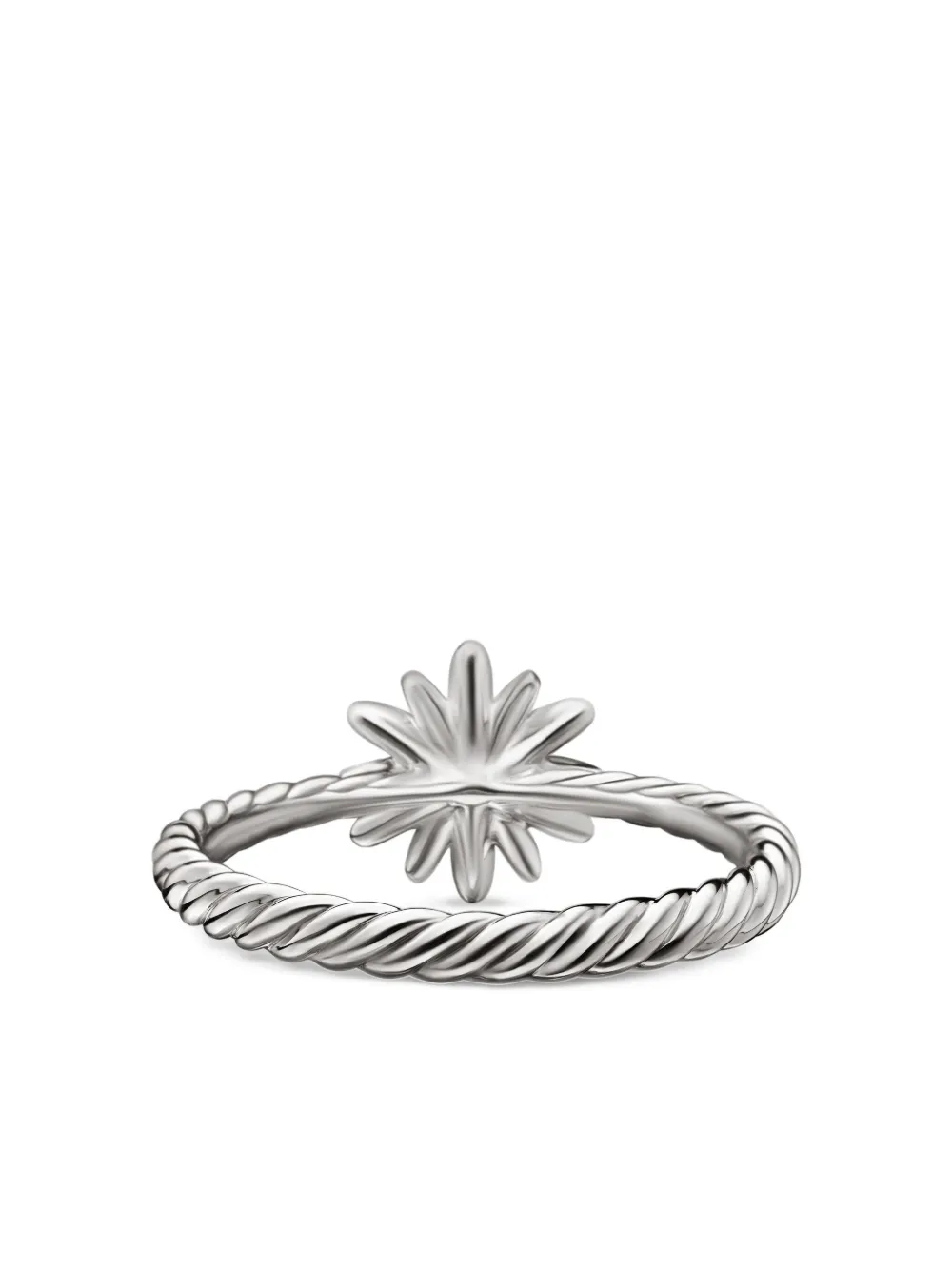 Sterling Silver Petite Starburst Diamond Ring (10mm)