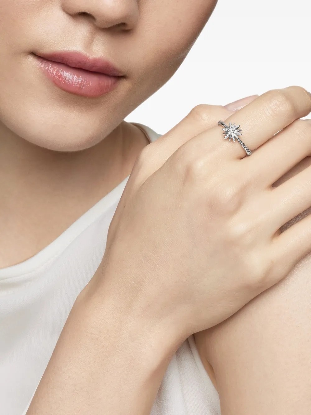 David Yurman sterling silver Petite Starburst diamond ring (10mm) | Image 2