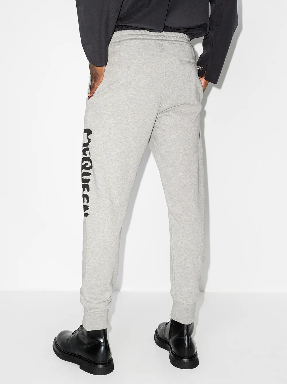 Shop Alexander Mcqueen Graffiti-print Track Pants In Grey