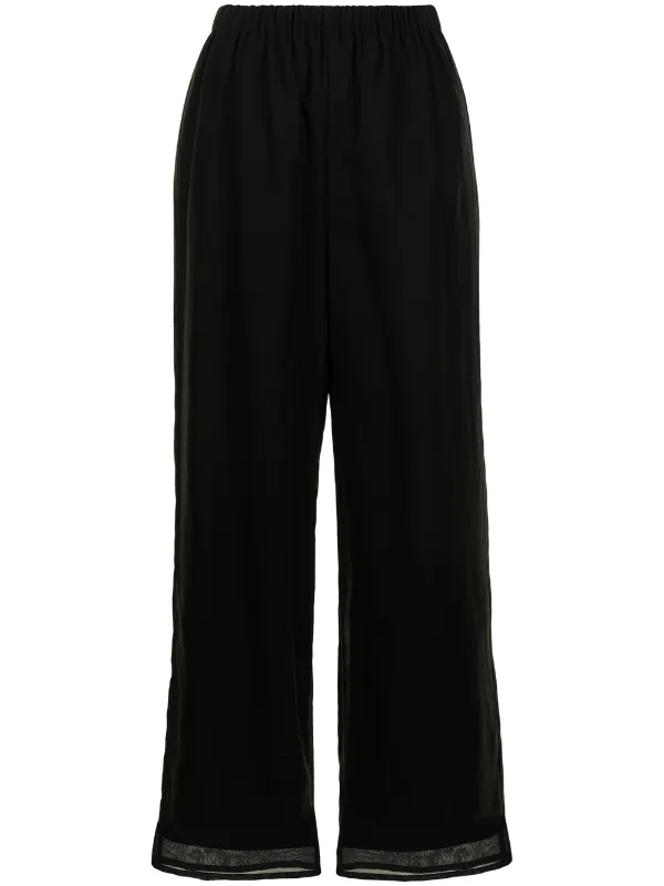 elastic wide leg trousers