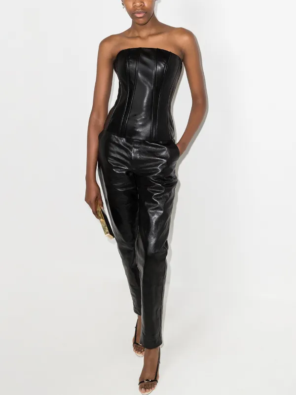 Mônot Panelled Leather Corset - Farfetch