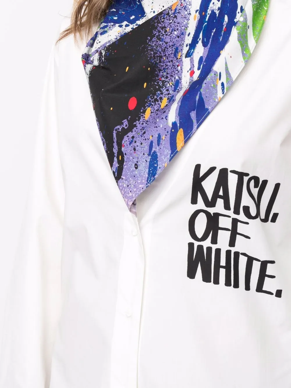 фото Off-white платье-рубашка с логотипом из коллаборации с katsu