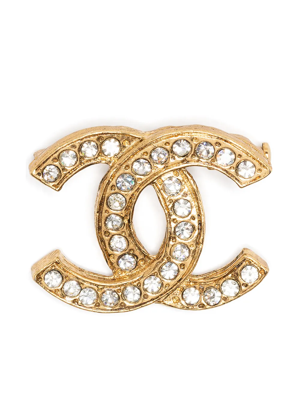 Image 1 of Chanel Pre-Owned 1990s rhinestone-embellished CC brooch