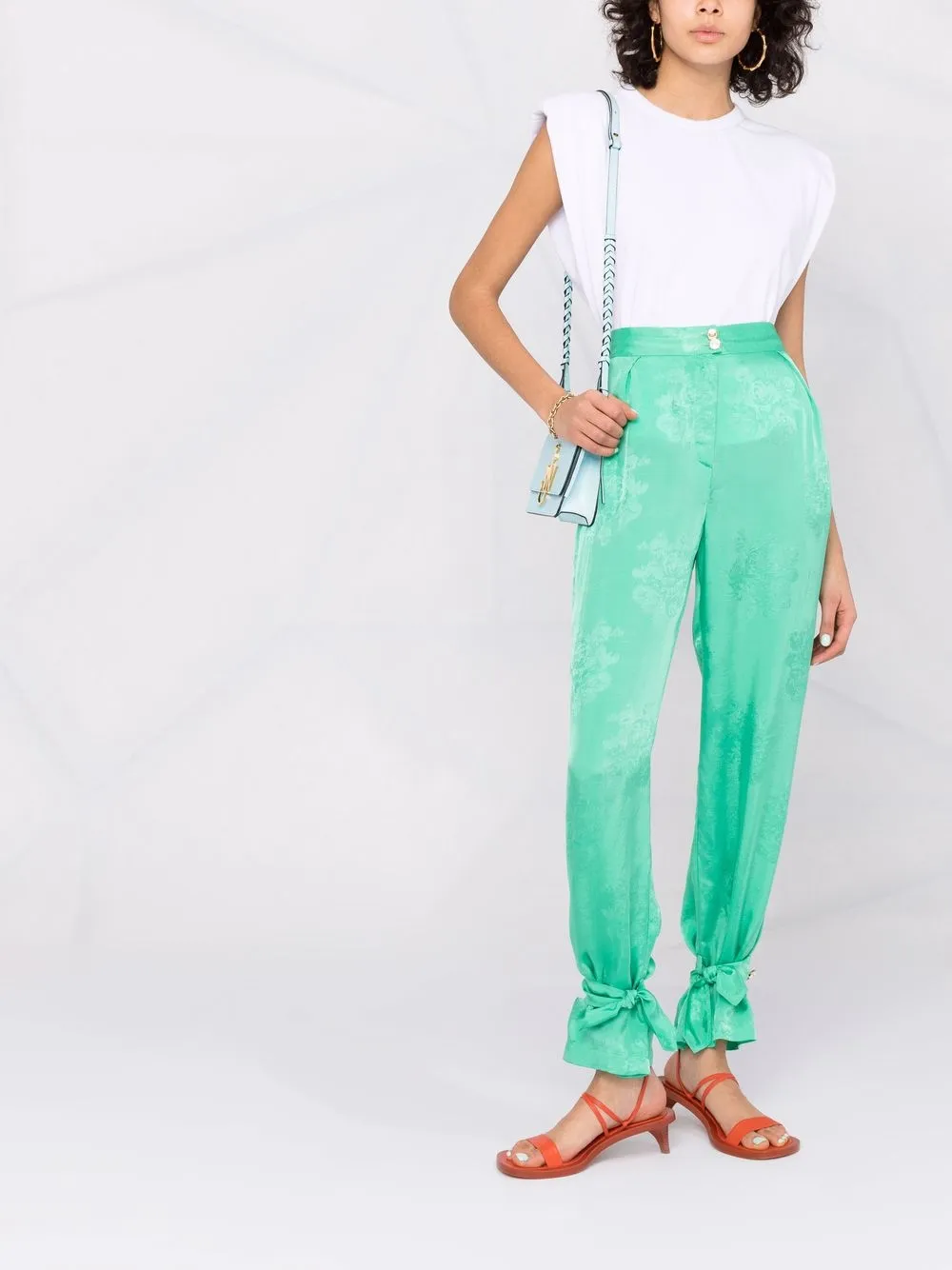 фото Pinko брюки с цветочной вышивкой