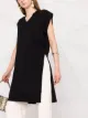 Malo side-slit fine-knit top