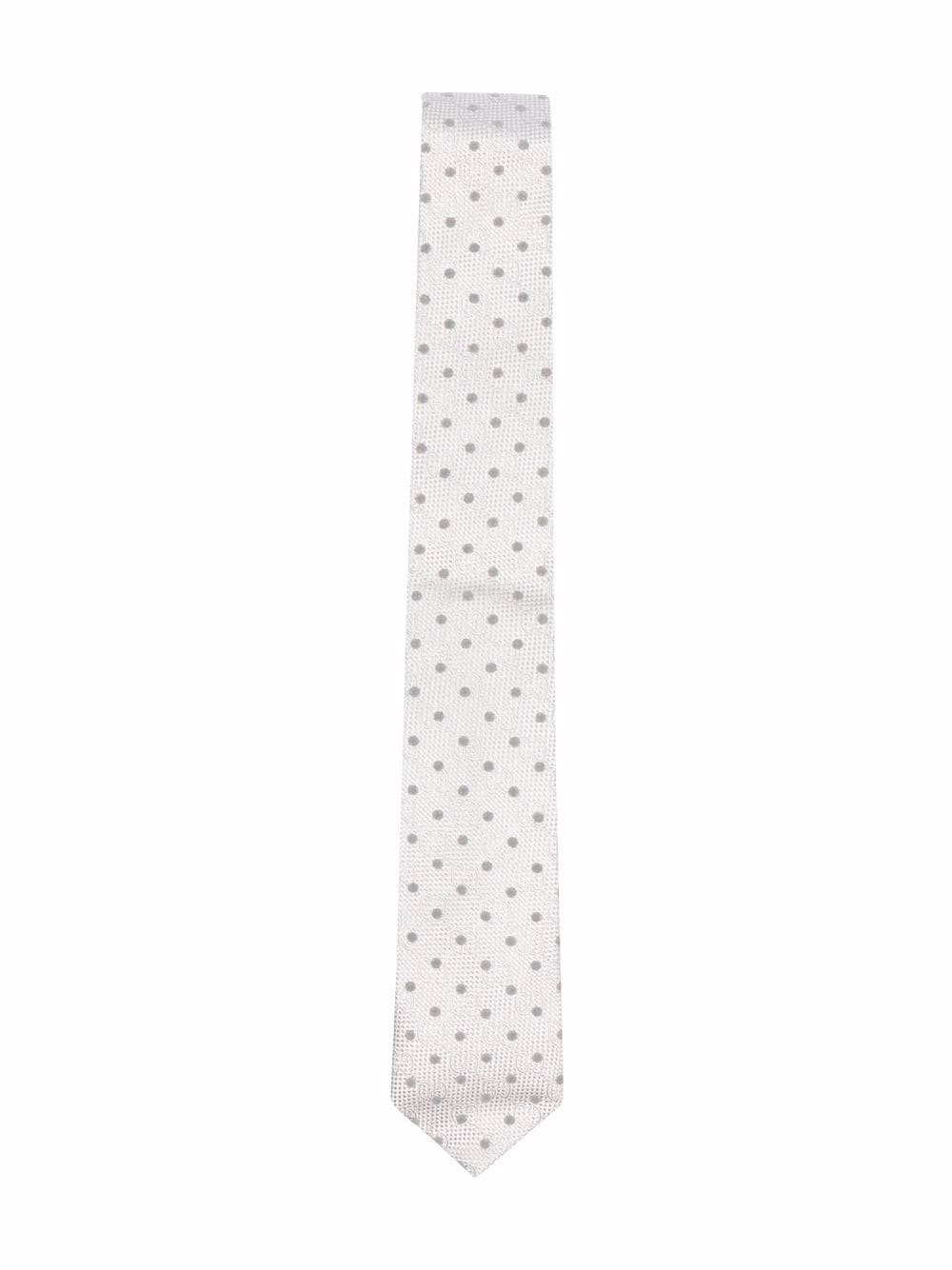 Gucci Polka-dot Silk Tie In Grau