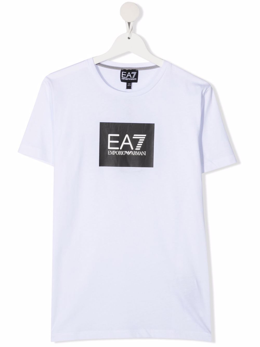 Shop Emporio Armani Logo-print Cotton T-shirt In Weiss