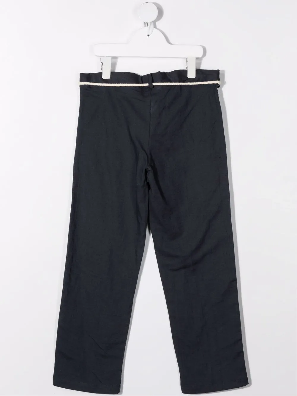 Shop Opililai Rope-detail Straight Trousers In 蓝色