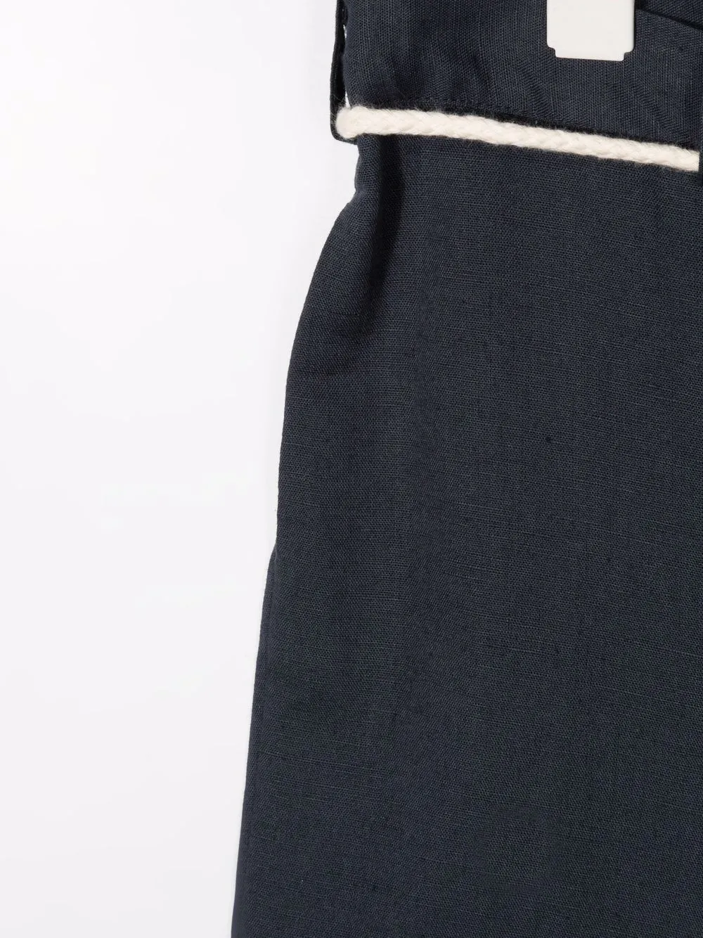 Shop Opililai Rope-detail Straight Trousers In 蓝色