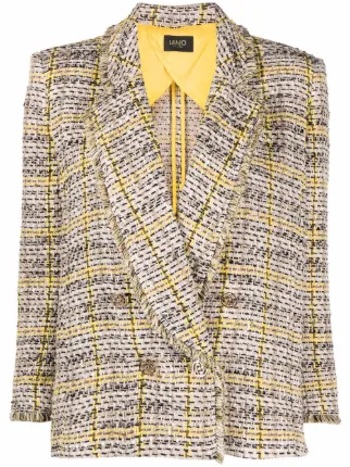 LIU JO frayed-edge Tweed Jacket - Farfetch