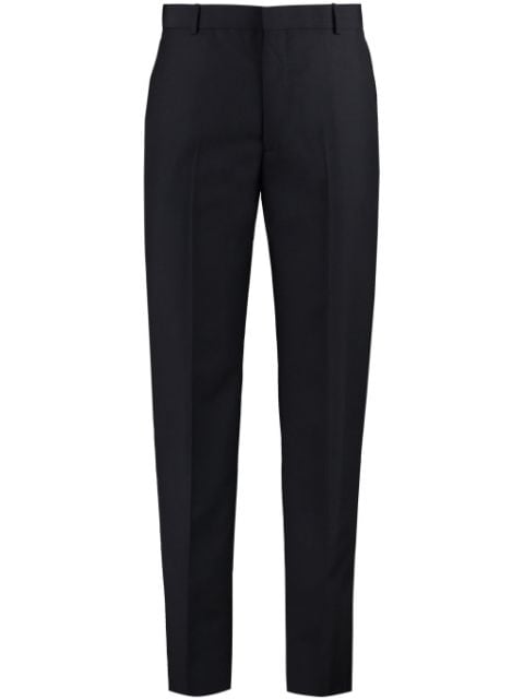 pressed-crease tailored trousers