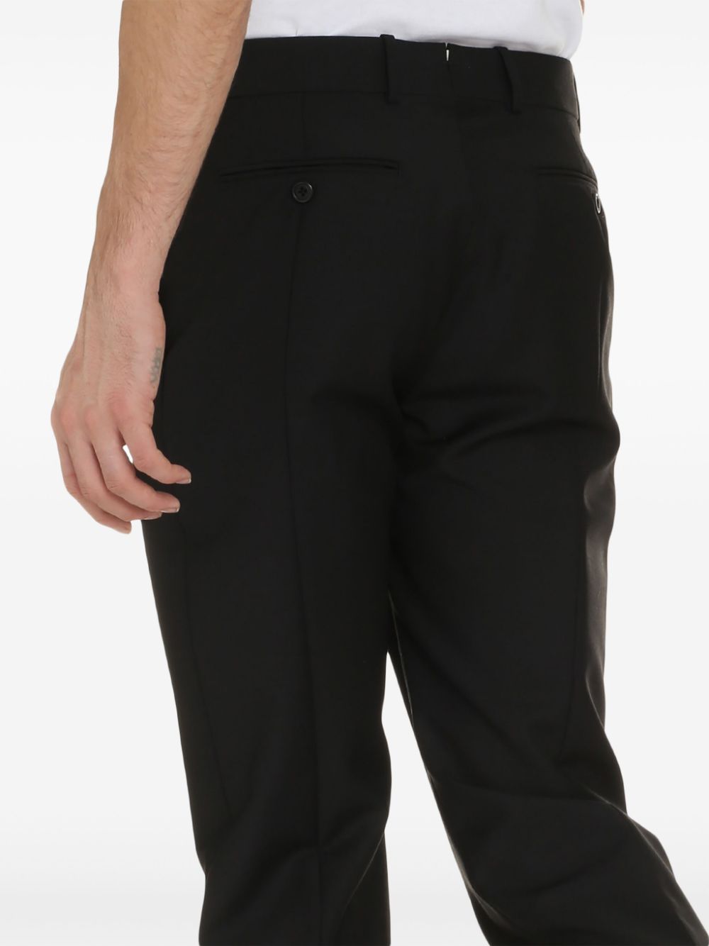 Alexander McQueen pressed-crease tailored trousers Men