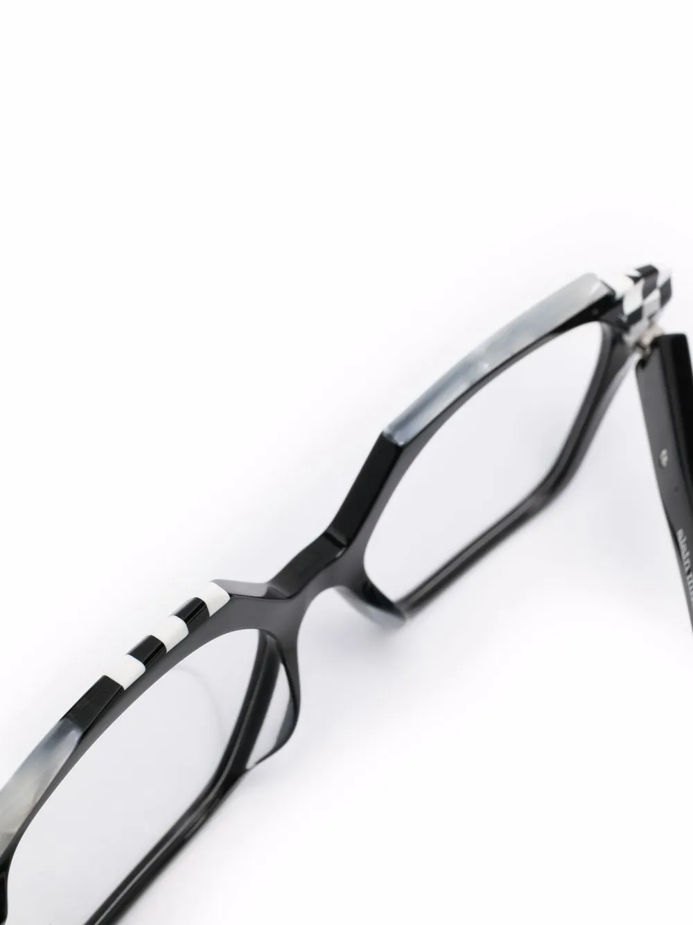  Alain Mikli Check-detail Angular Square Glasses - Black 