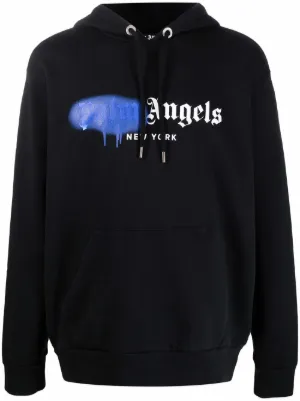 Palm Angels Sprayed logo print Hoodie Farfetch