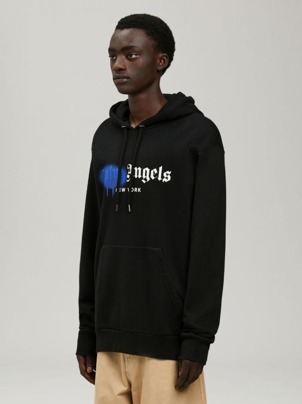 Sprayed logo-print hoodie - Palm Angels® Official