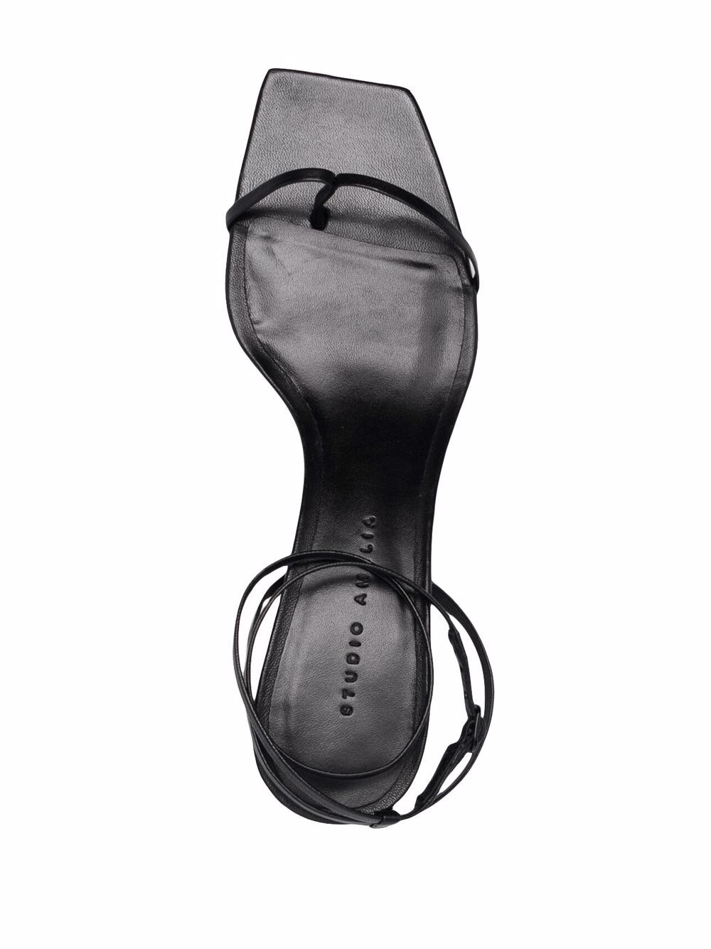 Shop Studio Amelia Open-toe Leather Sandals In Schwarz
