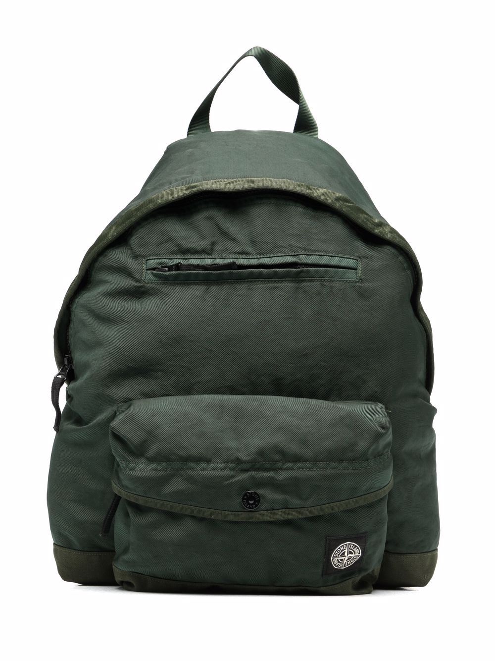 STONE ISLAND JUNIOR LOGO-PATCH ZIPPED BACKPACK