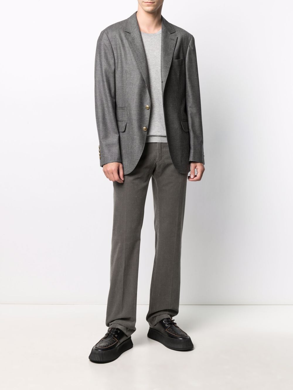 Shop The Row Corduroy Straight-leg Trousers In Grey