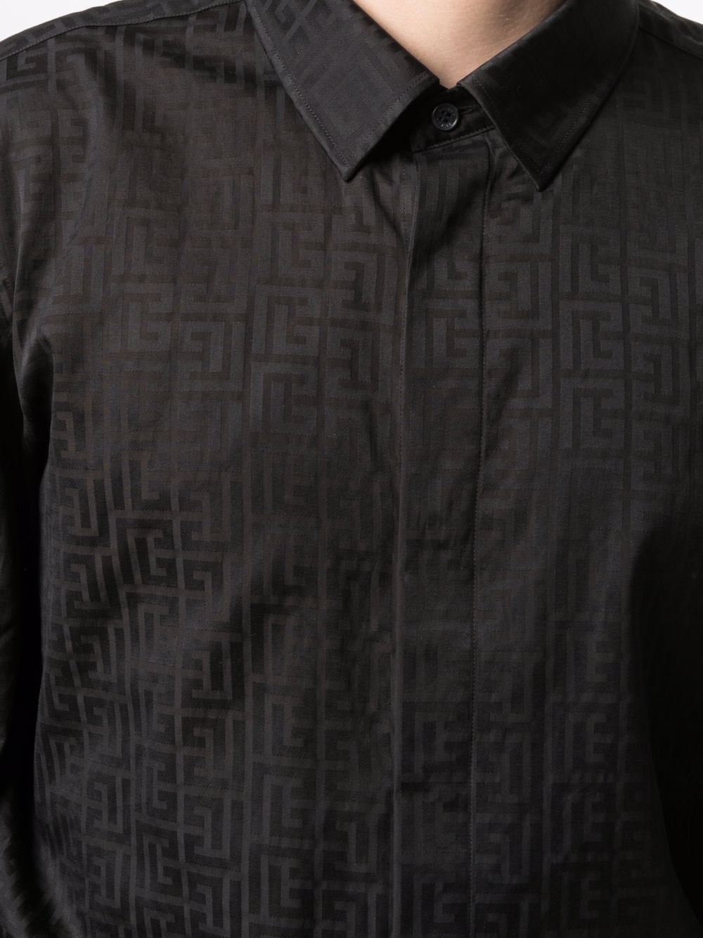 фото Balmain рубашка с длинными рукавами и монограммой