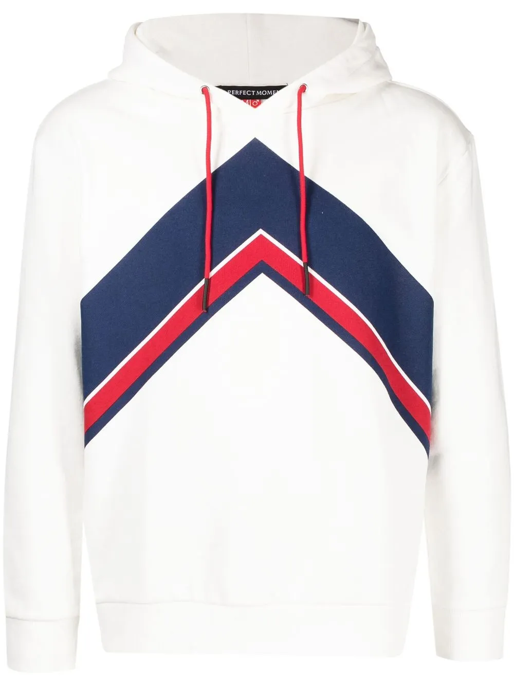 

Perfect Moment hoodie con cordones y motivo chevron - Blanco