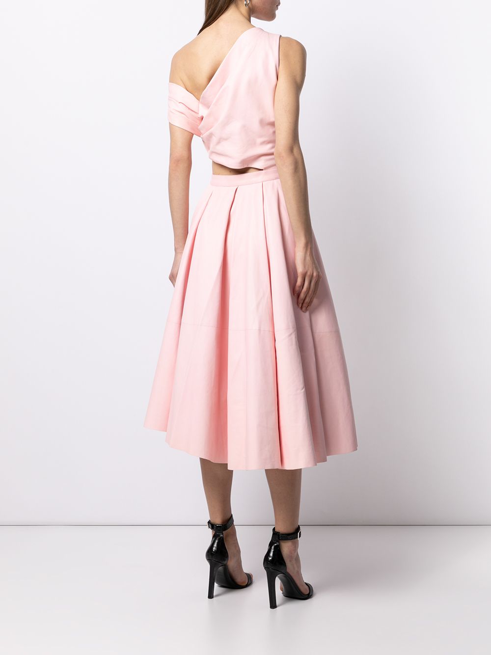 Alexander Mcqueen Off Shoulder Pleated Dress Farfetch