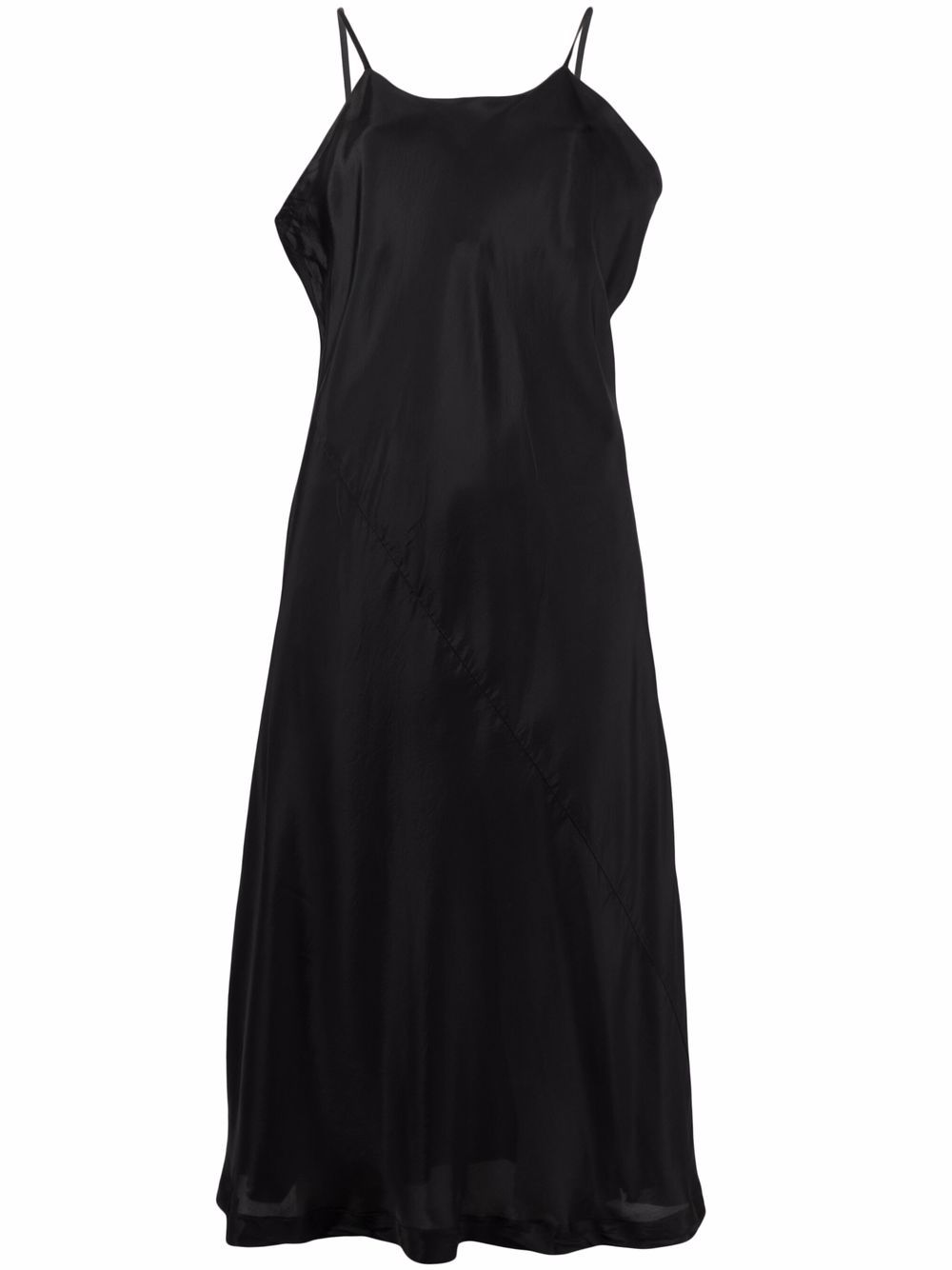 Pre-owned Comme Des Garçons 2000s Slip Midi Dress In Black