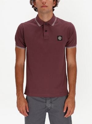 stone island burgundy polo