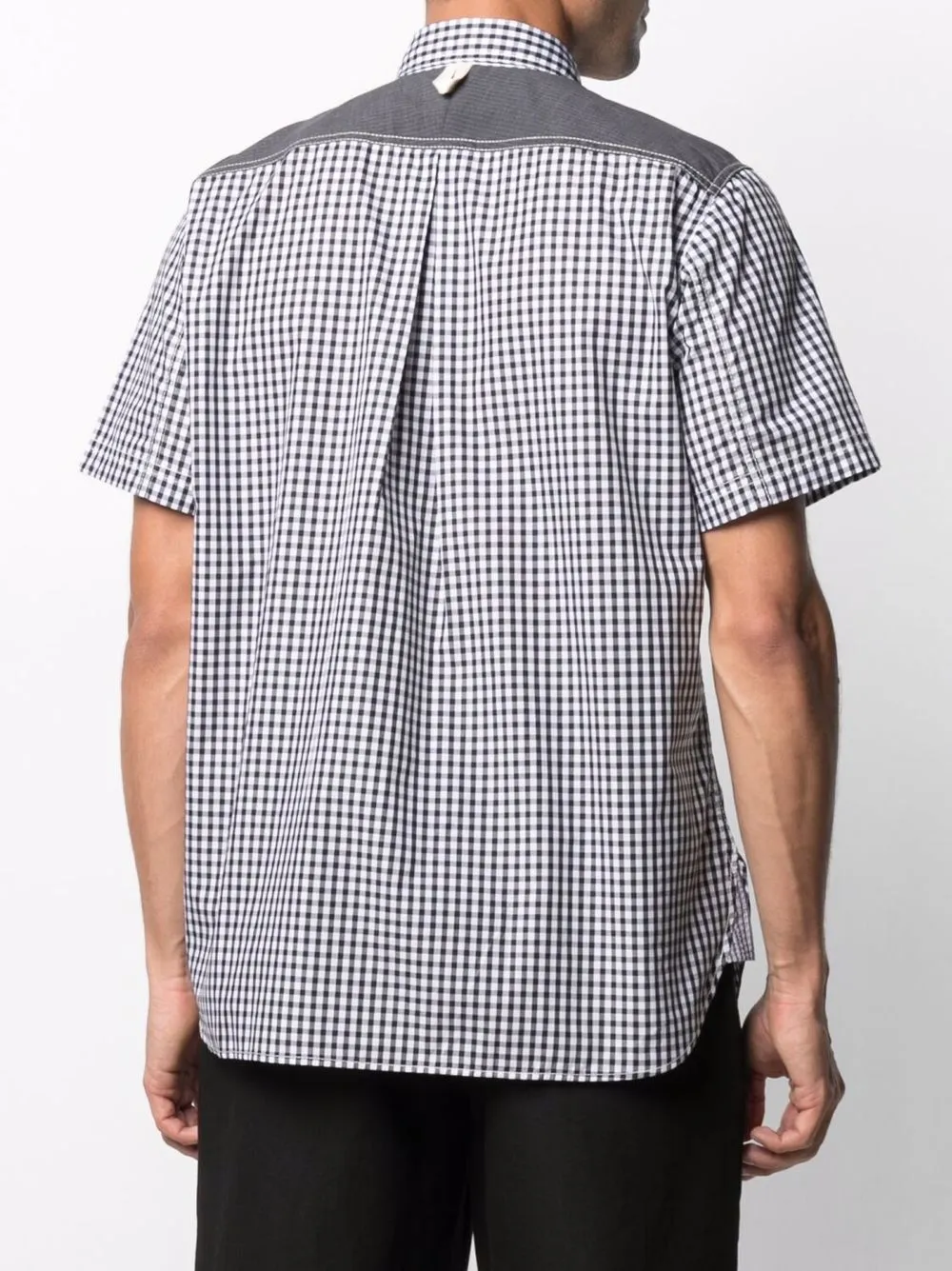 фото Junya watanabe man рубашка в клетку гингем с короткими рукавами