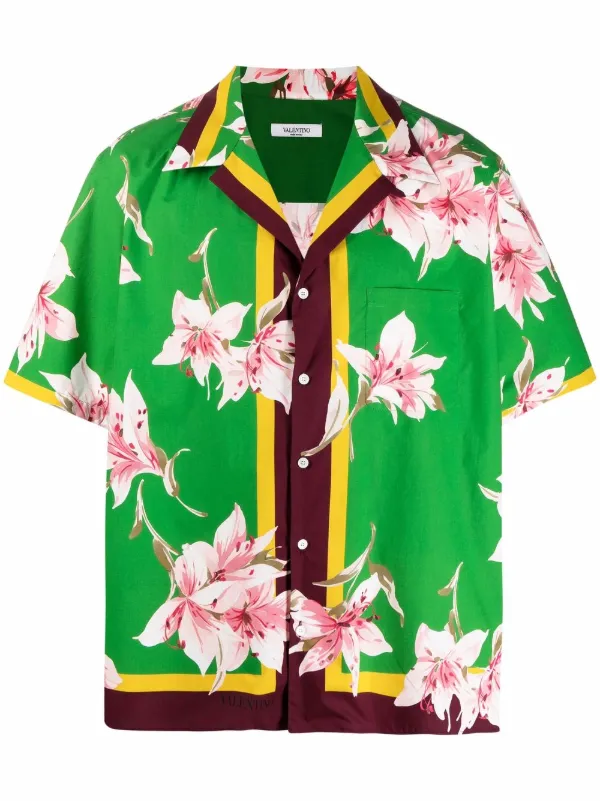 Valentino Garavani Lily Print short-sleeve Bowling Shirt - Farfetch