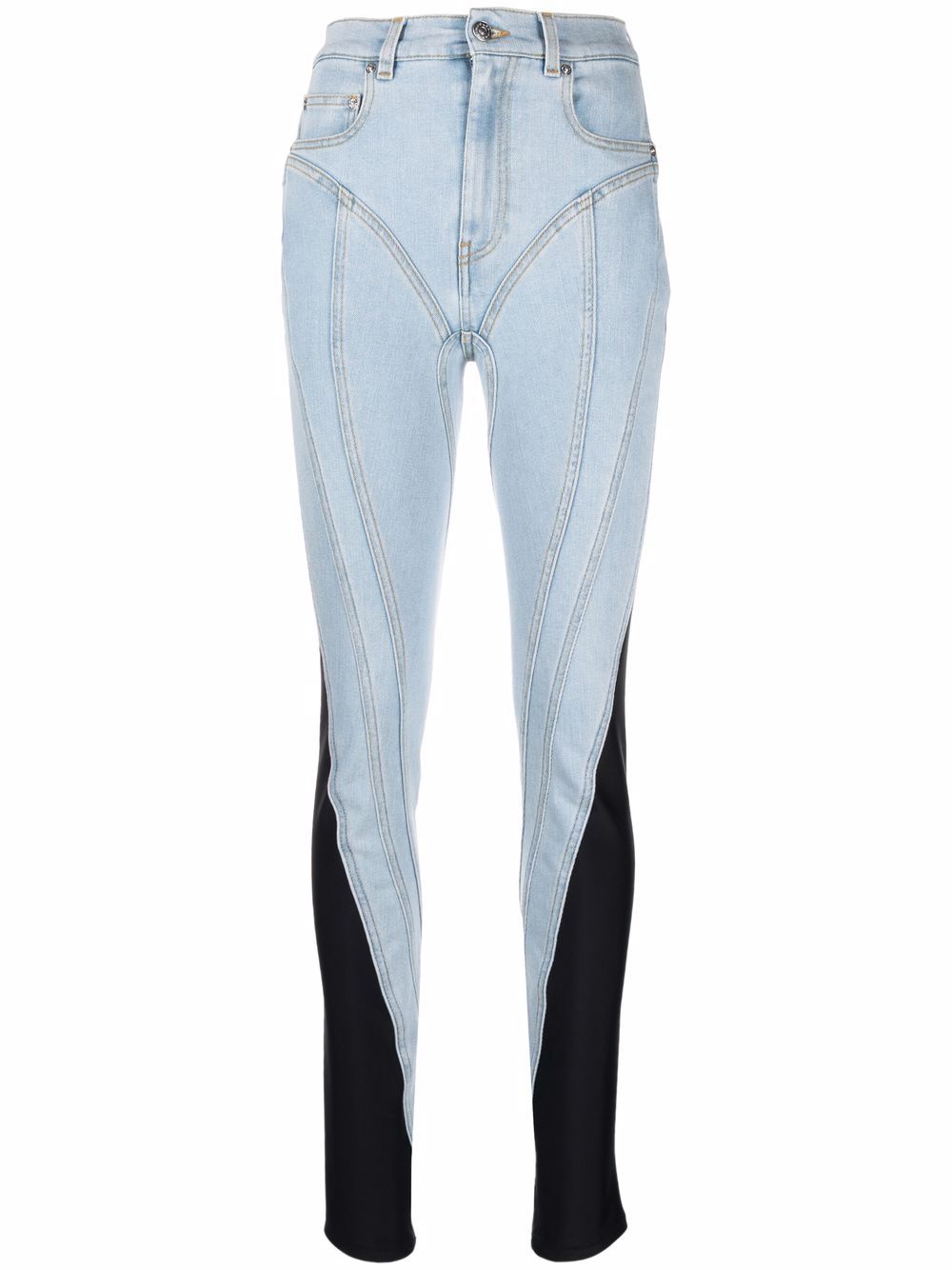 фото Mugler джинсы скинни с контрастными вставками