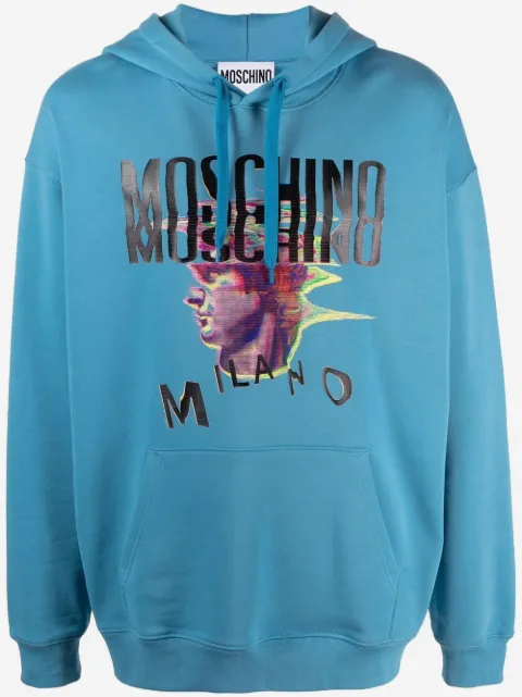 Moschino graphic-print relaxed logo hoodie