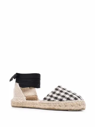 Hamptons checked ankle-tie espadrilles展示图