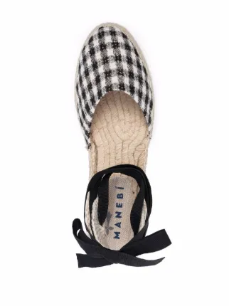 Hamptons checked ankle-tie espadrilles展示图