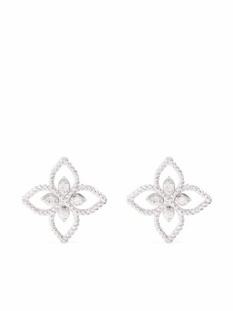 Roberto Coin aretes Princess Flower en oro blanco de 18kt