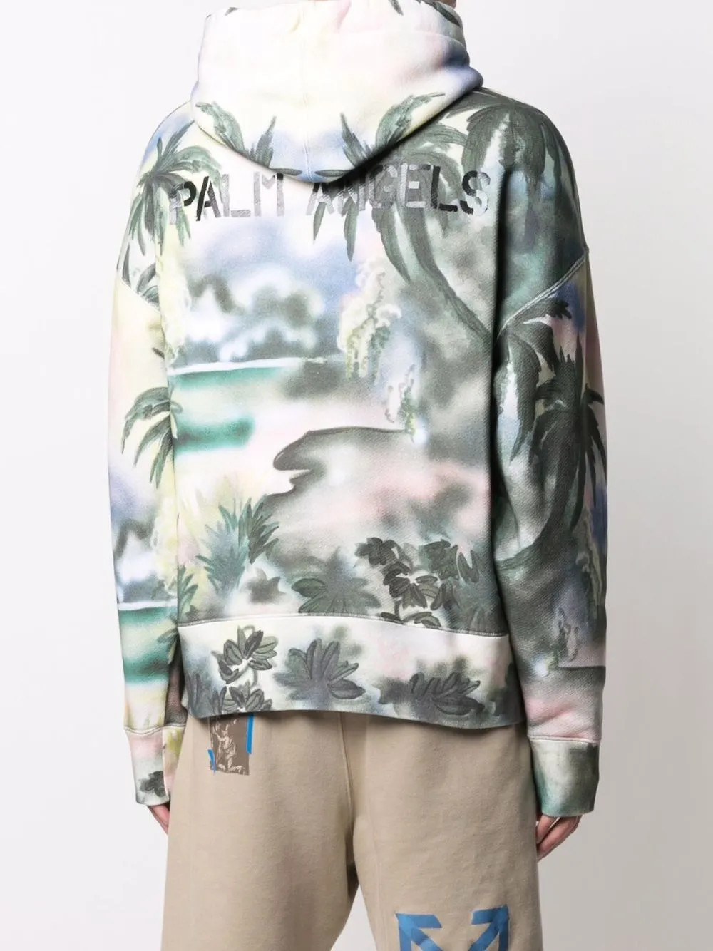 Palm Angels Hoodie met logo Groen