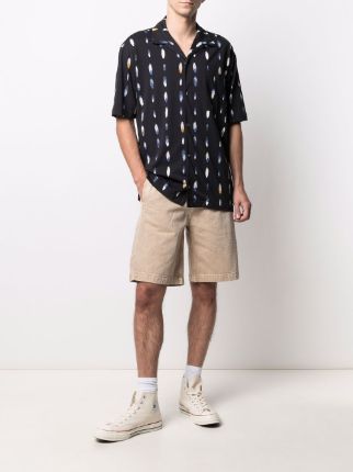 feather-print short-sleeve shirt展示图