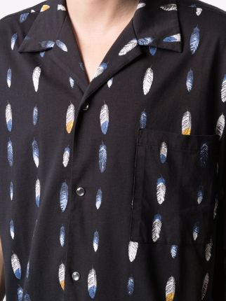 feather-print short-sleeve shirt展示图