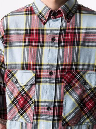 dyed-effect check shirt展示图