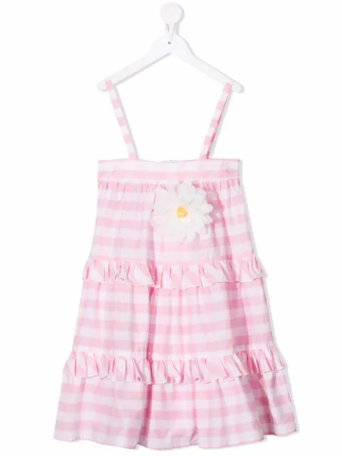 Piccola Ludo gingham-check print dress