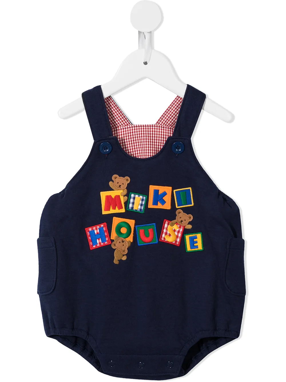 

Miki House romper sin mangas con logo bordado - Azul