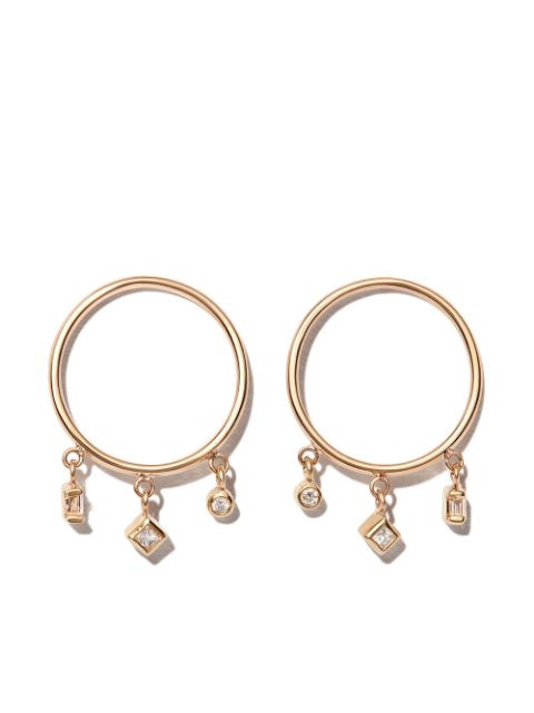 Zoë Chicco 14kt yellow gold diamond hoop earrings