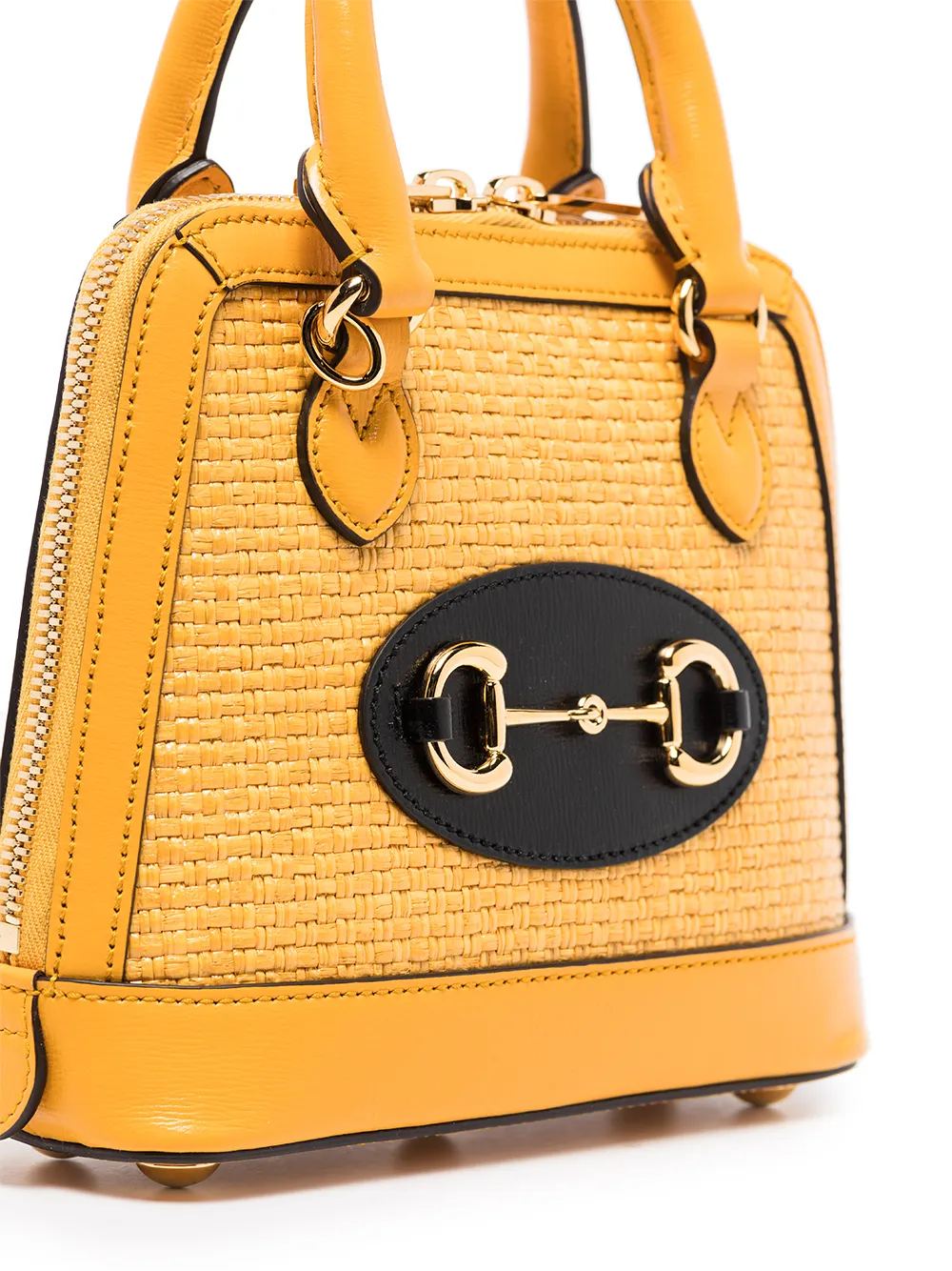 Shop Gucci Horsebit 1955 raffia tote bag with Express Delivery FARFETCH