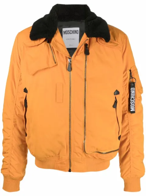 Moschino chamarra bomber con llavero y logo