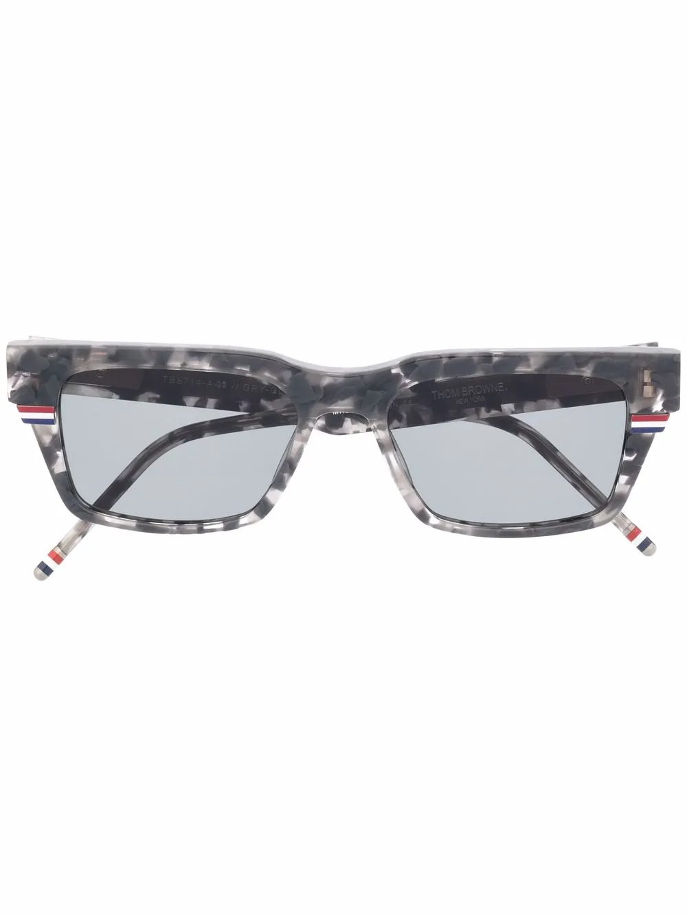 Thom Browne Eyewear TB714 トータスシェル サングラス - グレー Thom Browne Eyewear TB714 トータスシェル サングラス - グレー