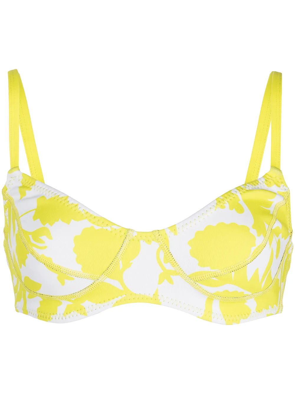 

Cynthia Rowley top de bikini con estampado abstracto - Amarillo
