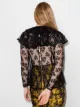 yuhan wang floral lace ruffle collar blouse