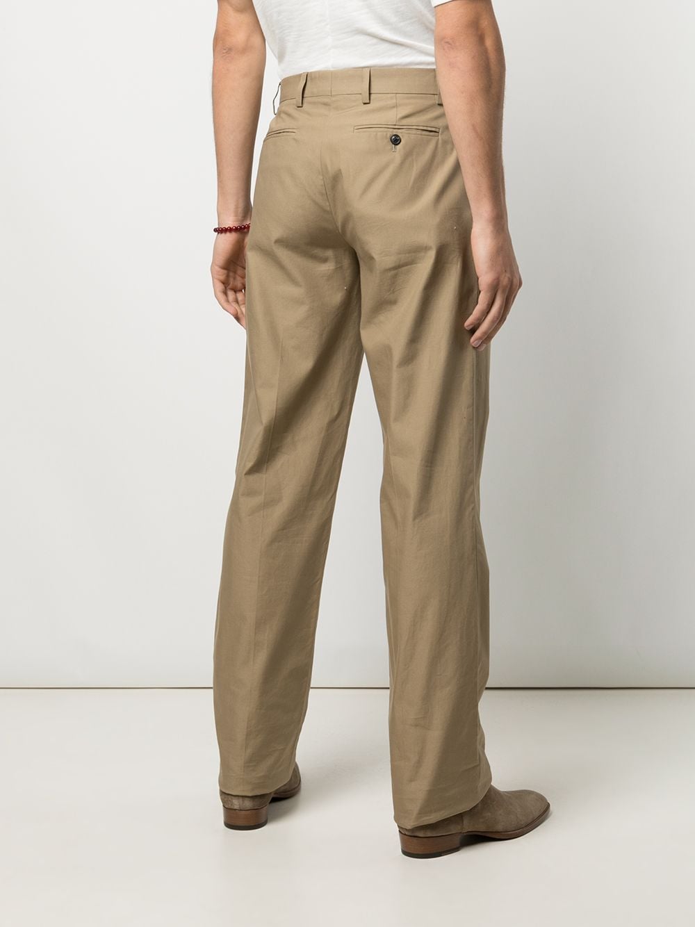 Shop Amiri Box-pleat Straight-leg Trousers In Brown