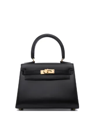 Hermes Kelly 25 Sellier Black Box Gold Hardware 