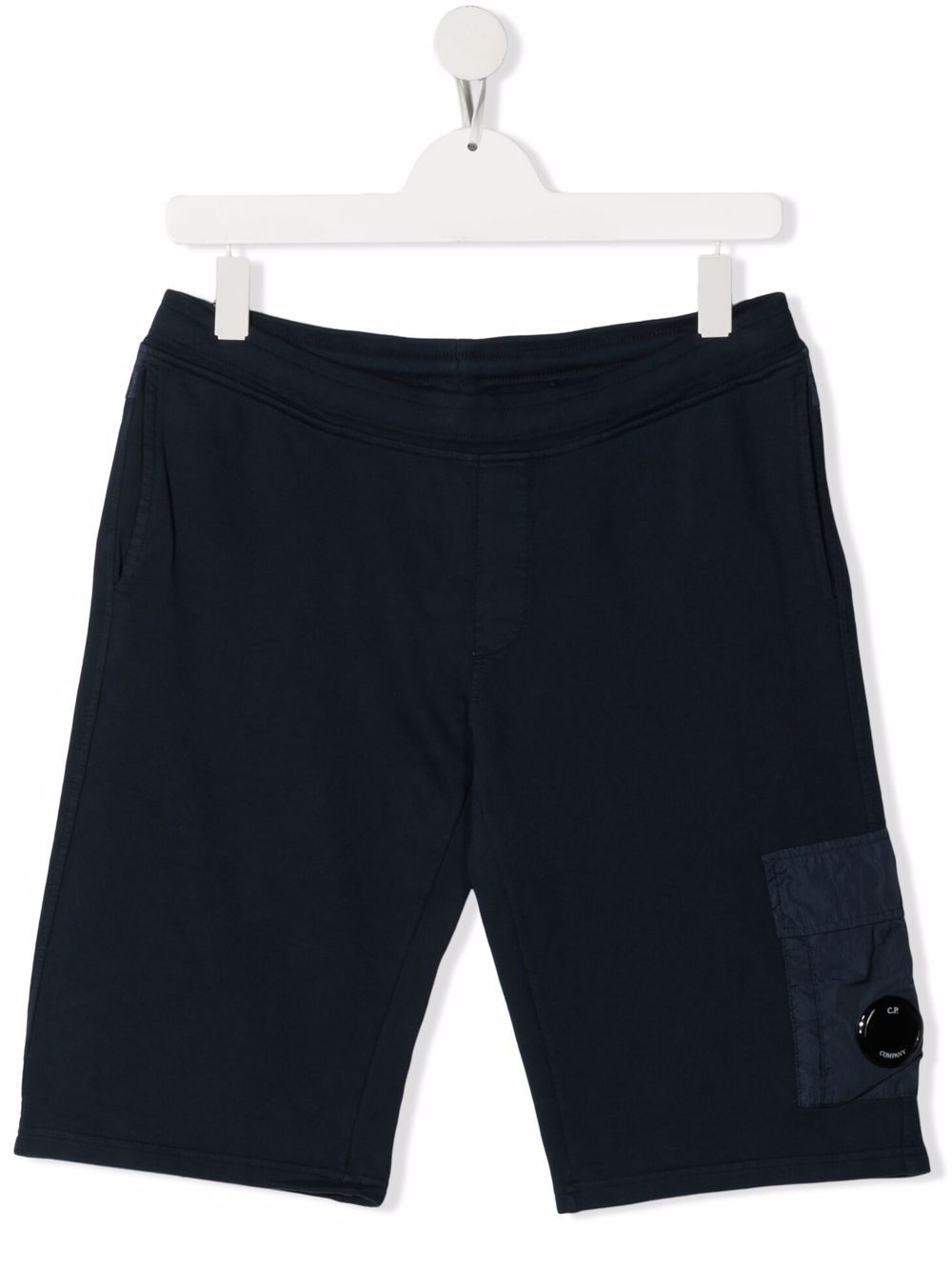 Shop C.p. Company Teen Lens-detail Track Shorts In Blau